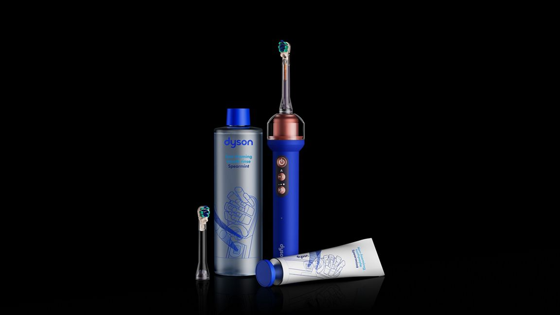 Dyson CameraJet electric toothbrush with flosser in ceramic ultra blue